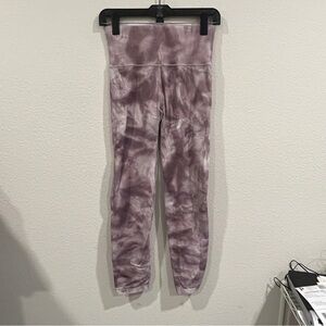 Free People Movement purple tie dye workout leggings laser cut back detail m/l